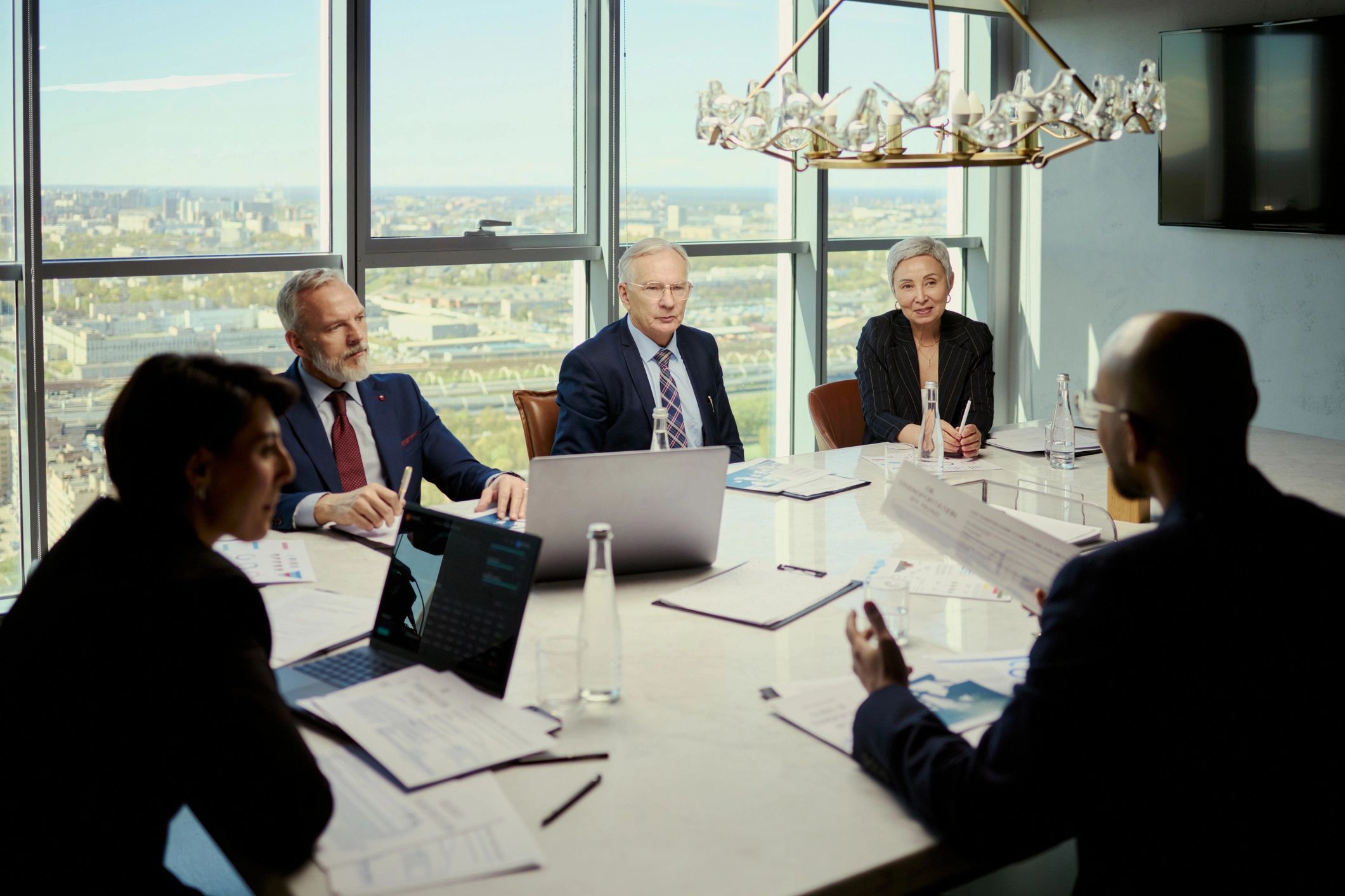 Professional services team meeting in a boardroom
